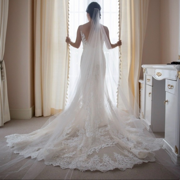 Boho Mermaid tail custom wedding dress (size 4) - Picture 2 of 5